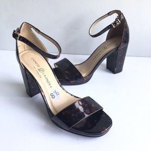 Chinese Laundry paten tortoise block heel sandals 8.5